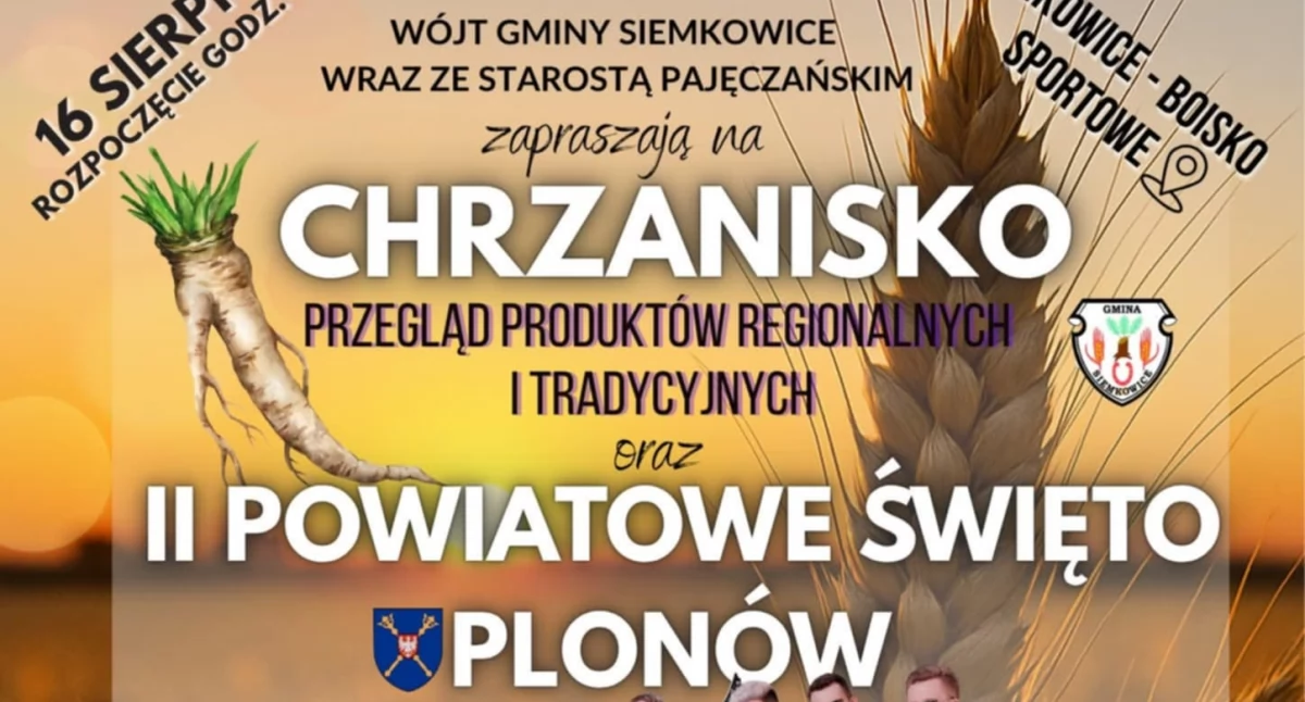 Chrzanisko i II Powiatowe Święto Plonów w Siemkowicach: Regionalne smaki, muzyka i atrakcje dla rodzin