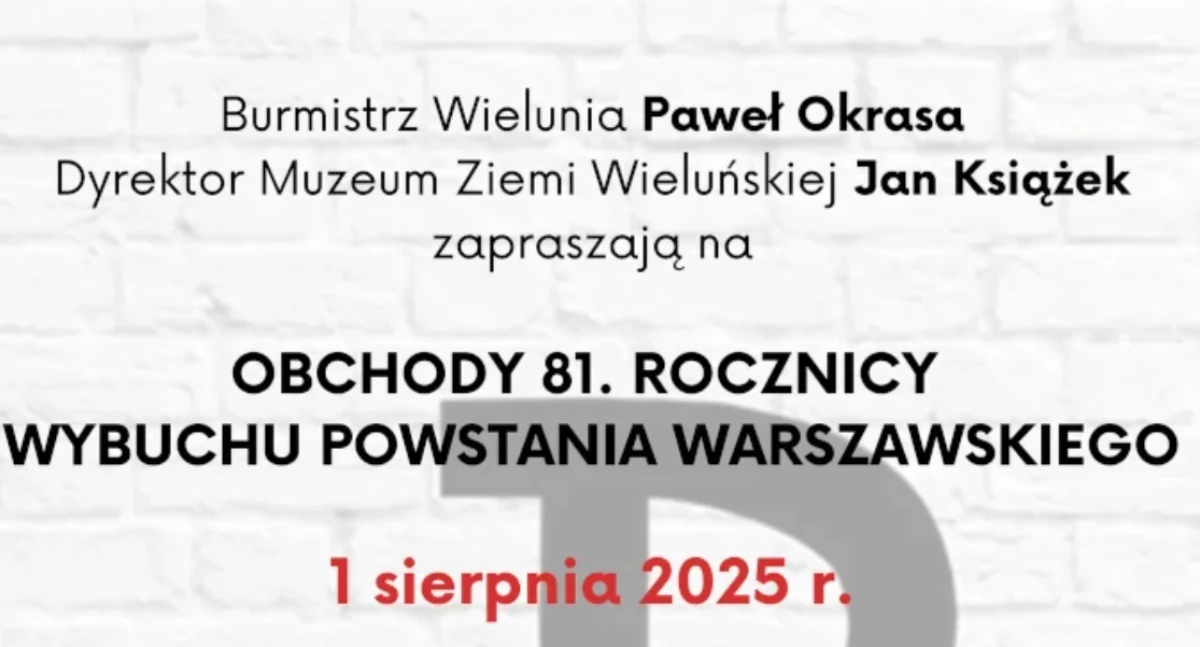 Wieluń uczci 81. rocznicę wybuchu Powstania Warszawskiego
