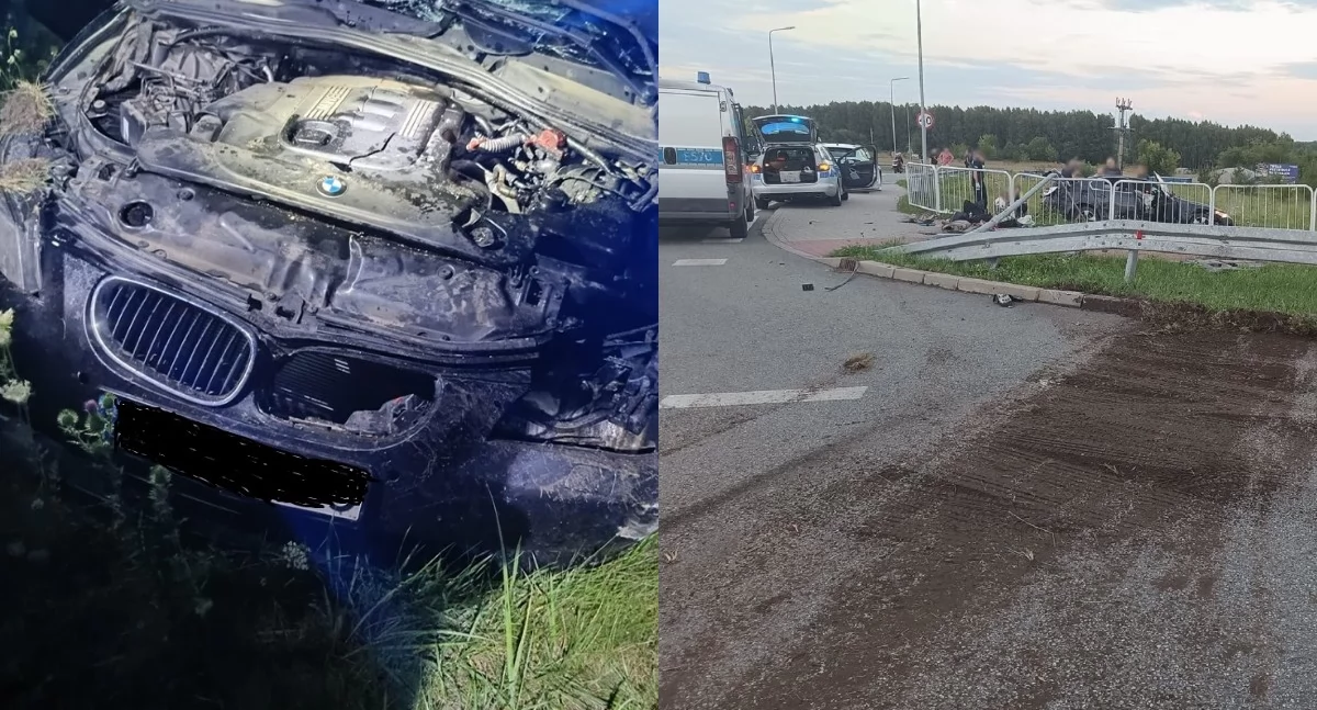 Przeleciał swoim bmw nad rondem - pijany 49-latek uciekał przed policją