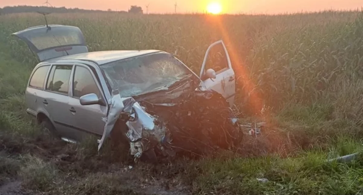 Wypadek i pożar cysterny z gazem na DK 74