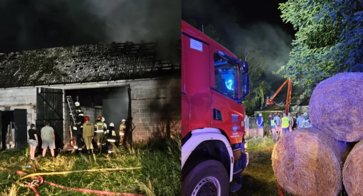 Pożar budynku gospodarczego - straty oszacowano na ponad sto tysięcy złotych!