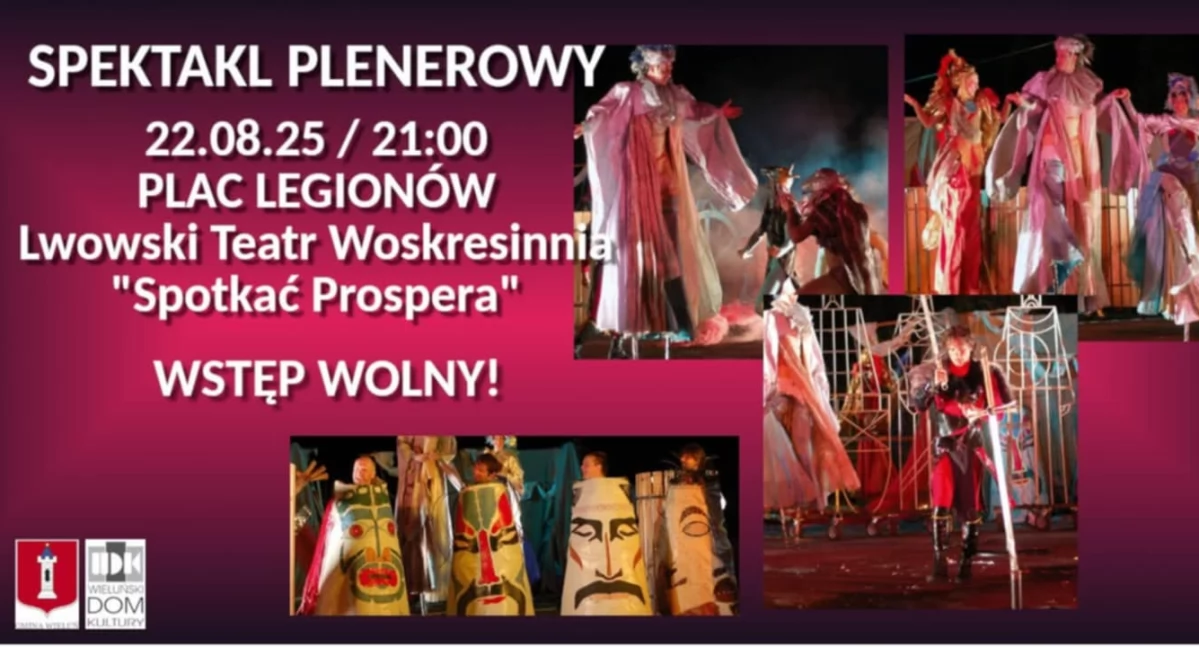 Spektakl plenerowy „Spotkać Prospera” Lwowskiego Teatru Woskresinnia już dziś na placu Legionów w Wieluniu