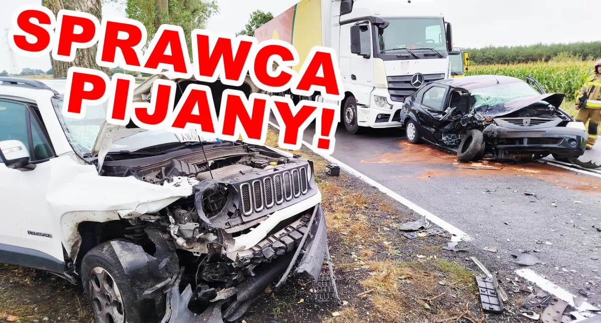 Poważny wypadek - ranni w szpitalu. Jeden z kierowców pod wpływem