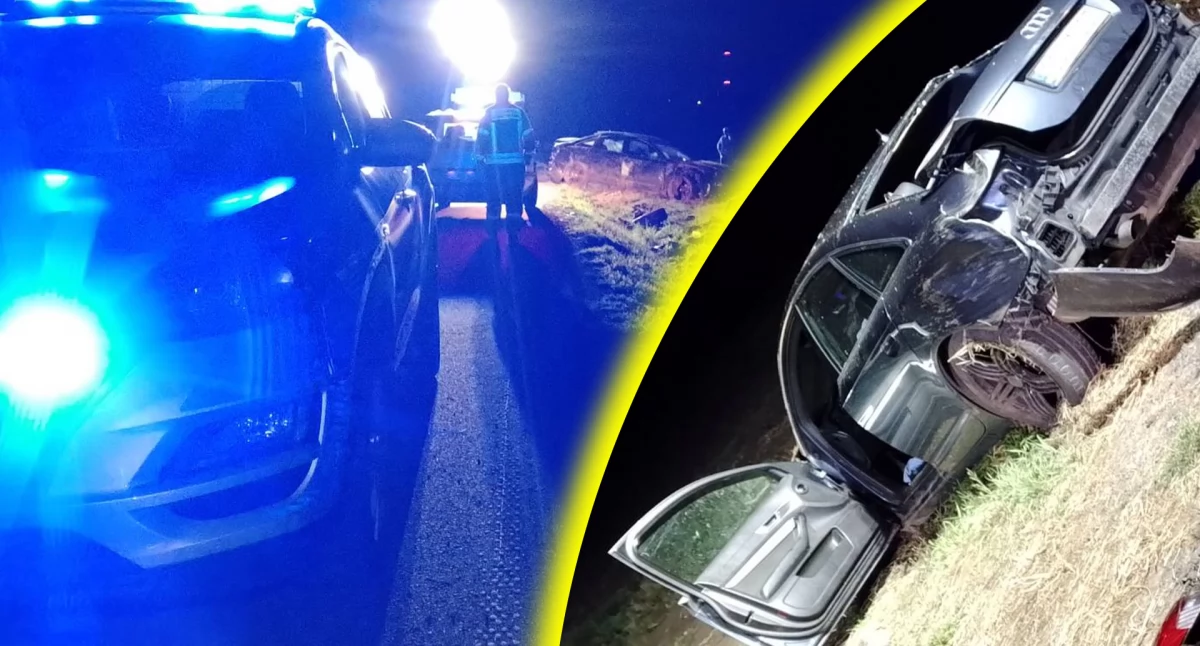 Wypadek w gminie Warta. Samochód dachował, kierowca pijany