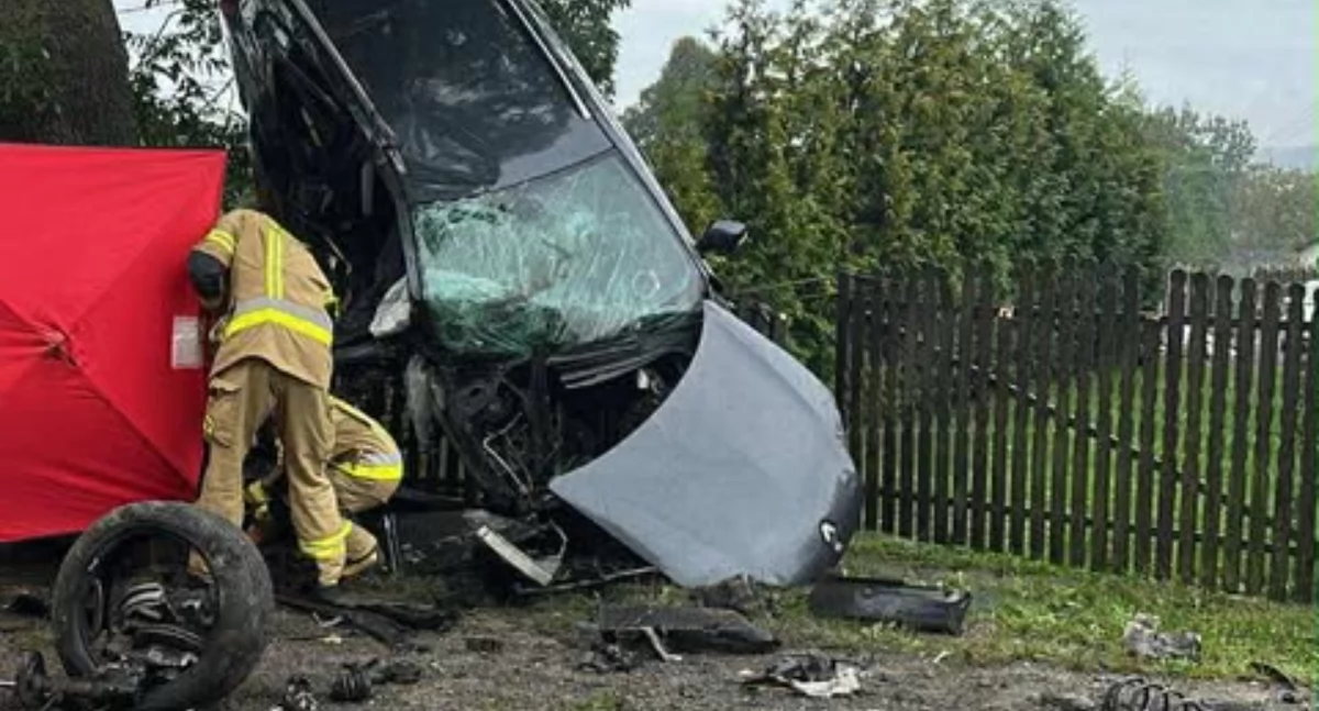 Śmiertelny wypadek. Kierowca zginął na miejscu, kobieta i dziecko w szpitalu