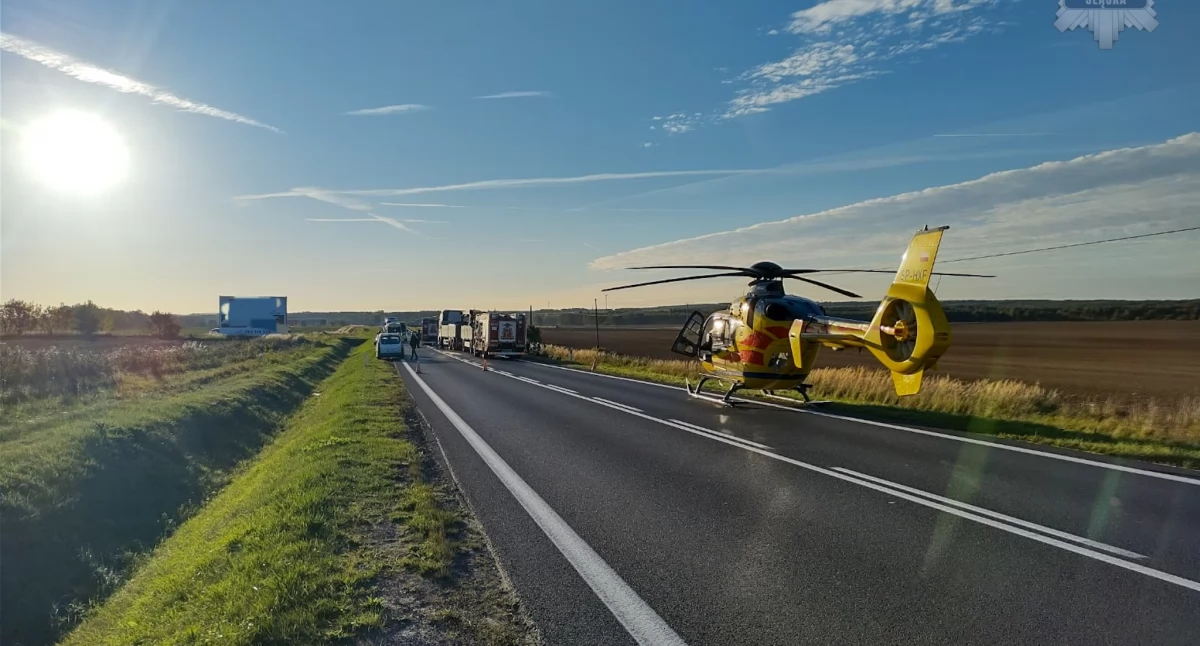Tragiczny wypadek na DK43 między Kłobuckiem a Libidzą: Jedna osoba nie żyje, dwie w ciężkim stanie