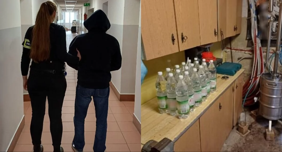 51-latek produkował bimber - policja znalazła aparaturę oraz nielegalny alkohol 