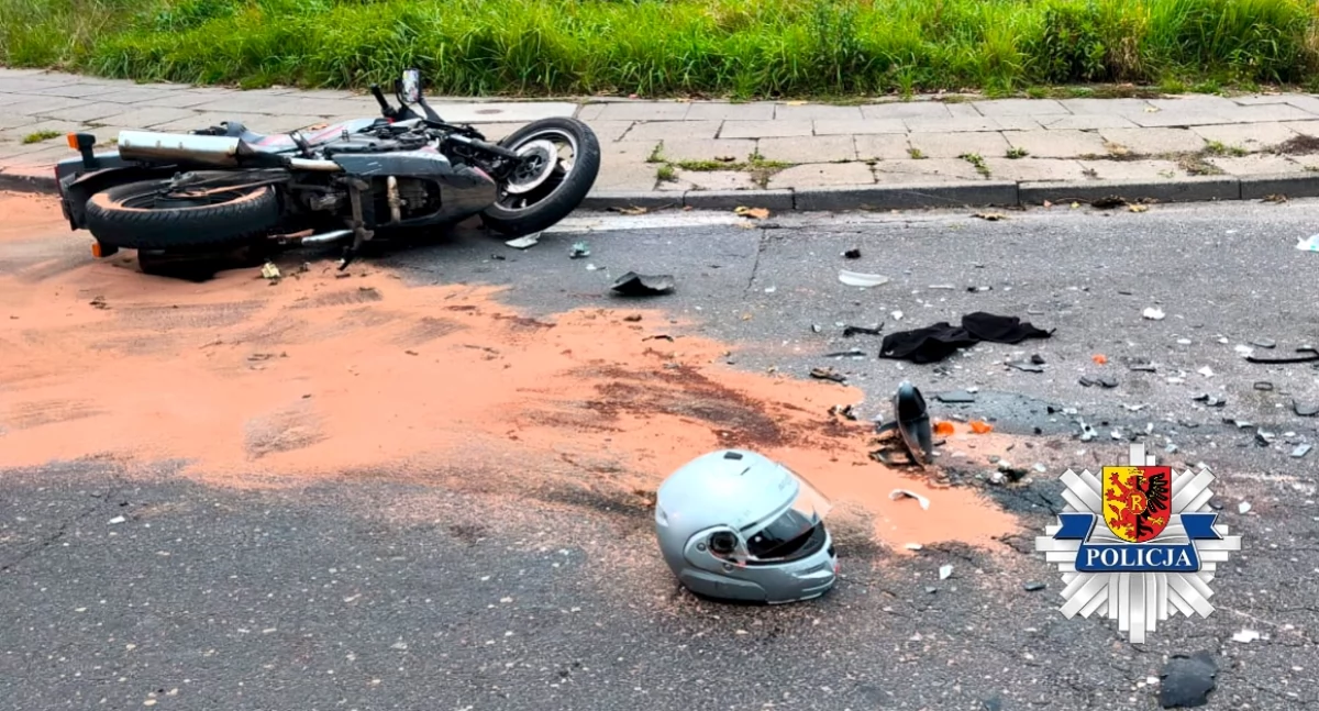 Motocyklista ranny w wypadku - kierowca jednośladu nie miał prawa jazdy