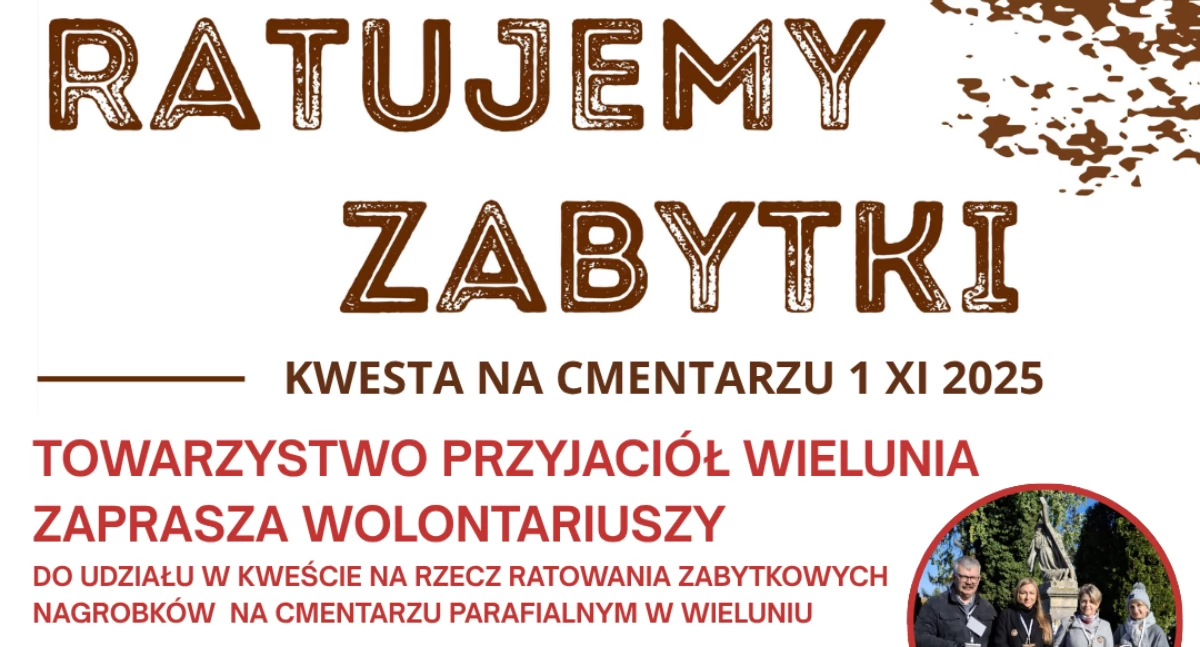 Kwesta na cmentarzu w Wieluniu: Akcja ratowania zabytkowych nagrobków