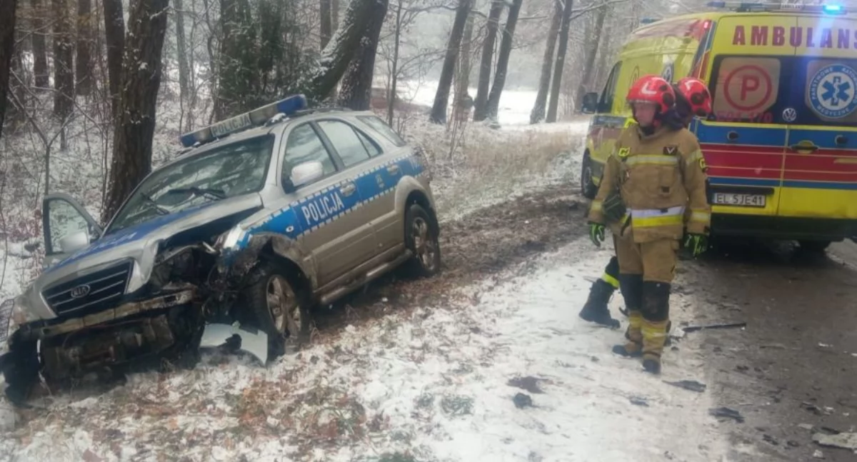 Poważny wypadek osobówki i radiowozu
