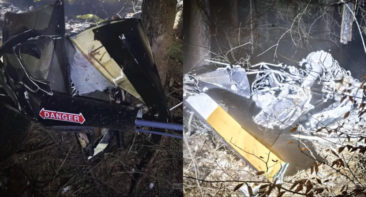 Helikopter rozbił się w lesie - dwie osoby nie żyją