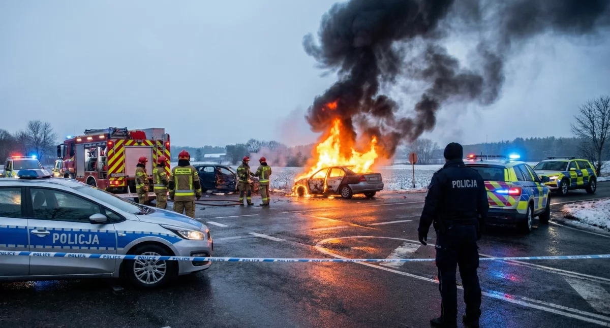 Koszmar w Wigilię pod Brzegiem. Auta w ogniu, wszyscy zginęli. Nie żyje 6 osób!