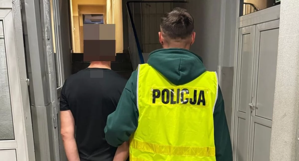 Kamień, szyba i szybkie zatrzymanie. Wieluńscy mundurowi dopadli sprawcę chuligańskiego wybryku