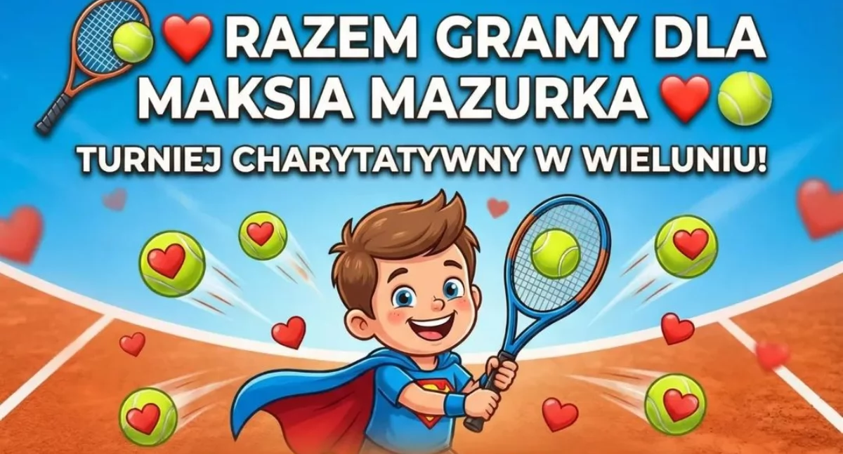 Zagrają dla Maksa Mazurka. Klub Tenisowy ArKademia zaprasza na turniej charytatywny na krytym korcie przy I LO w Wieluniu