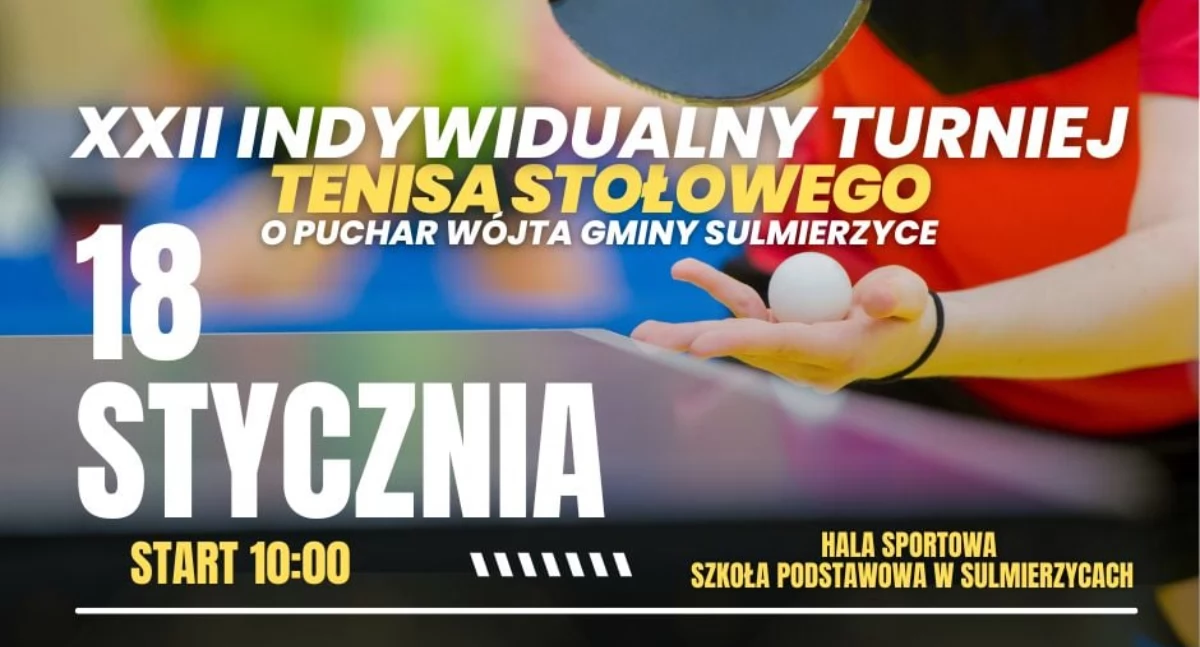 XXII Indywidualny Turniej o Puchar Wójta Gminy Sulmierzyce już 18 stycznia
