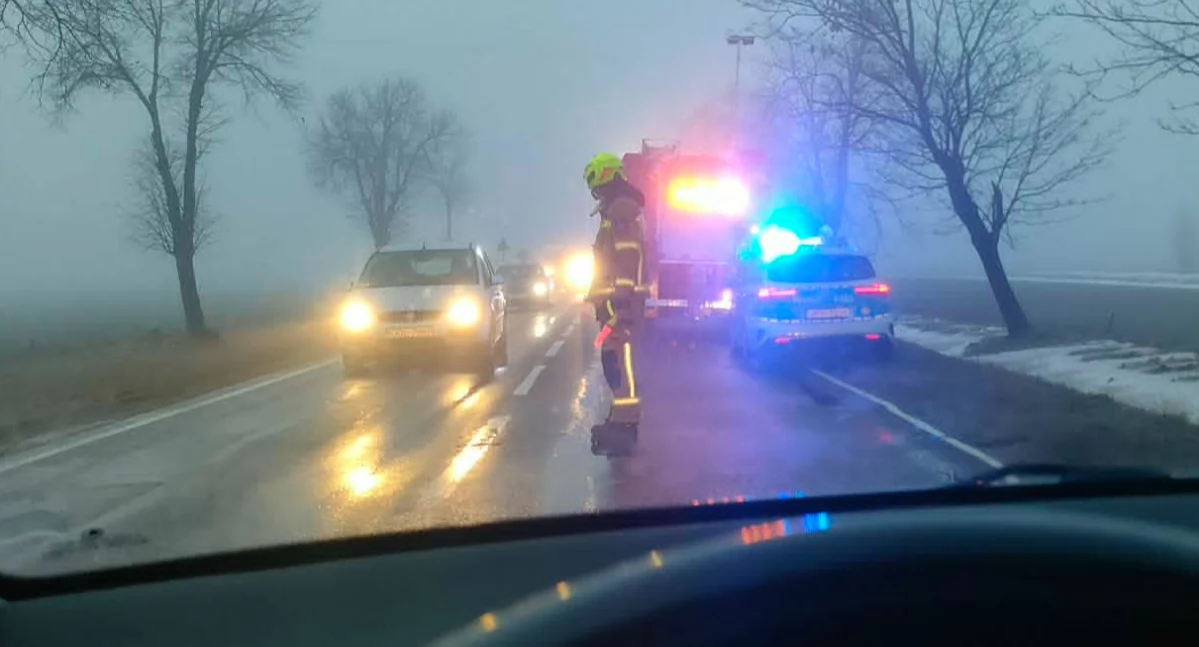 Ciężarówka uderzyła w drzewo: wypadek w m. Janów w gminie Ostrówek