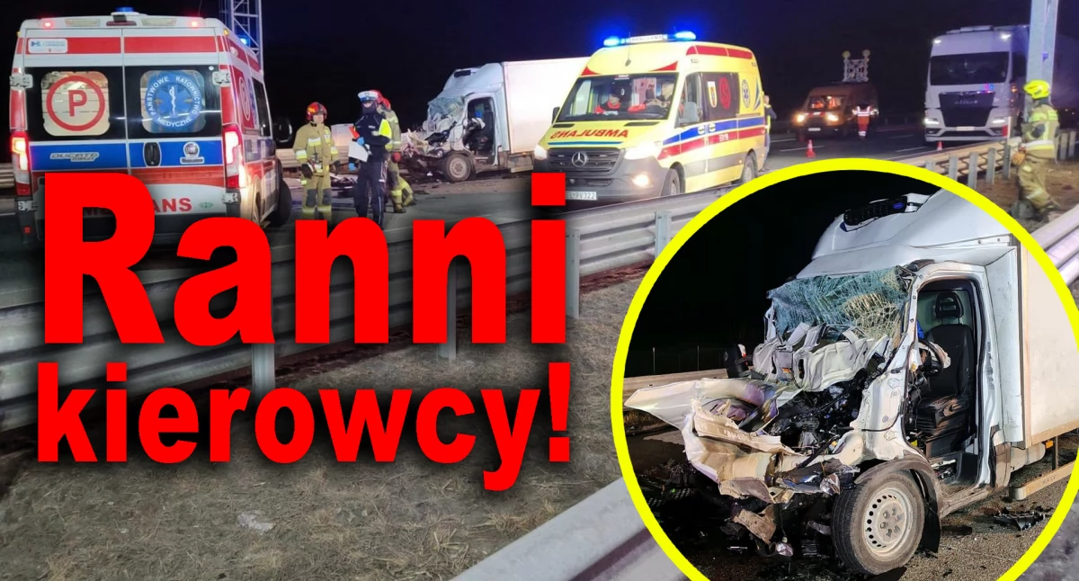 Wypadek na A1 w gminie Kamieńsk: ranni kierowcy wymagali pomocy medycznej