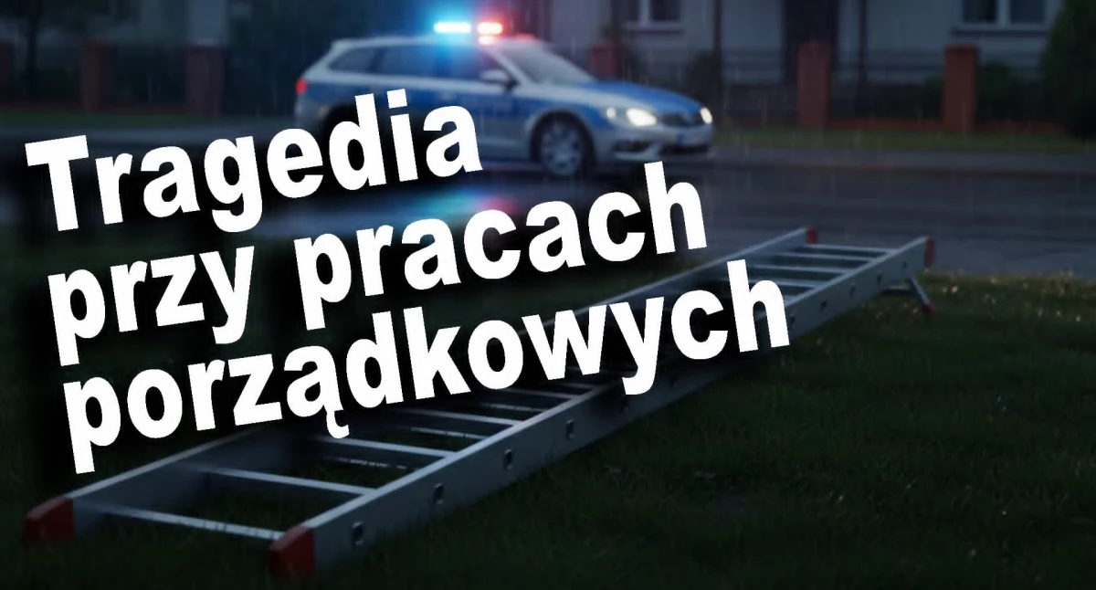 Śmiertelny upadek z drabiny. Mężczyzna przygnieciony konarem