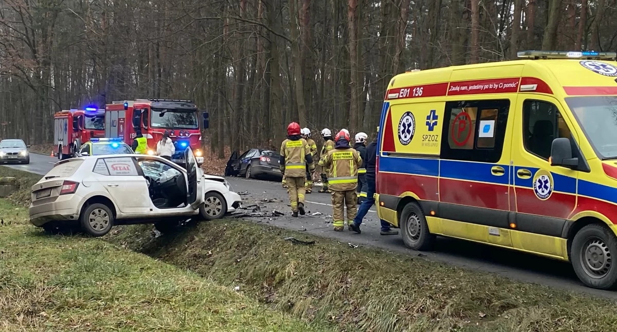 Poważny wypadek w Wieluniu. Dwie osoby ranne