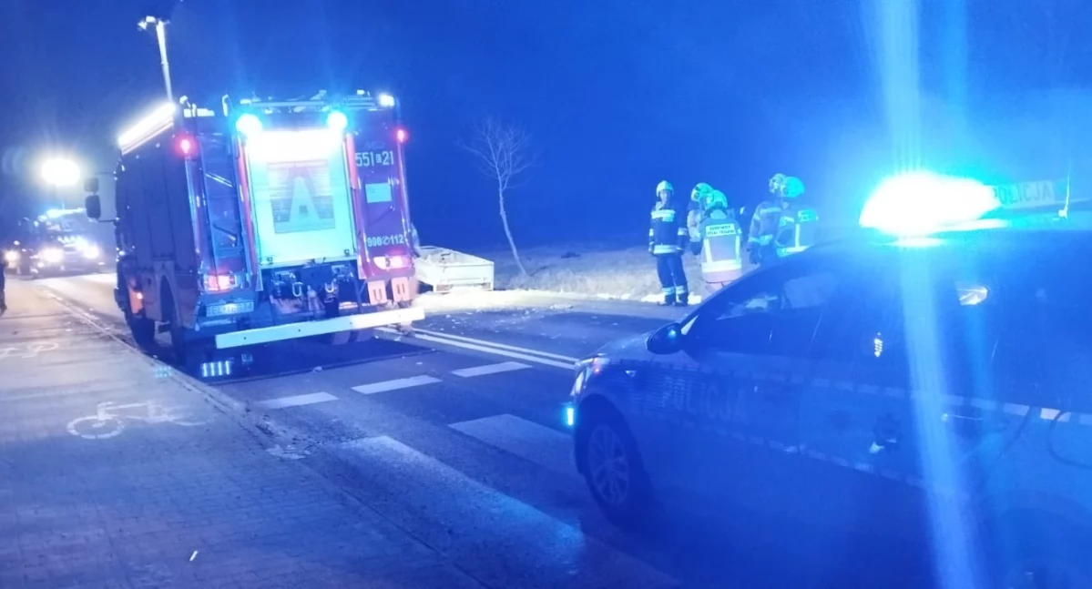 Wypadek w Krzyworzece. Droga była zablokowana