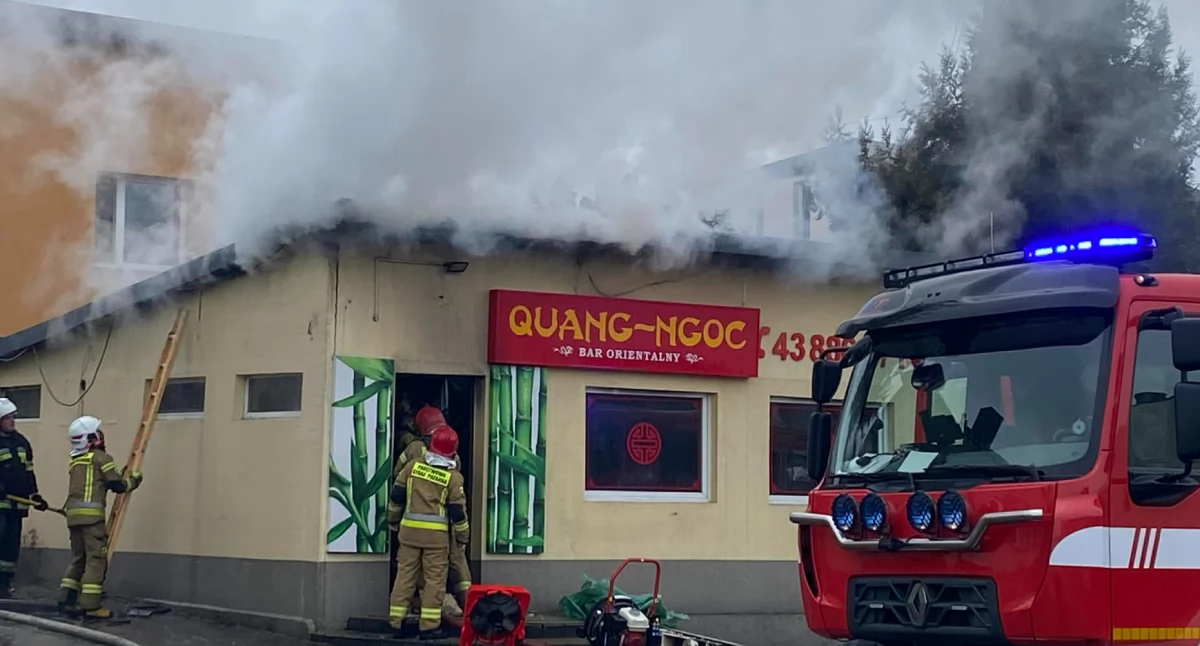 Pożar w barze orientalnym przy ul. 18 Stycznia w Wieluniu