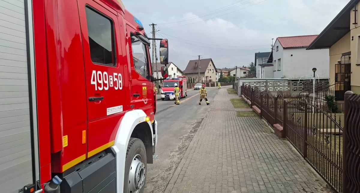 Plama oleju na ul. Kopernika w Działoszynie