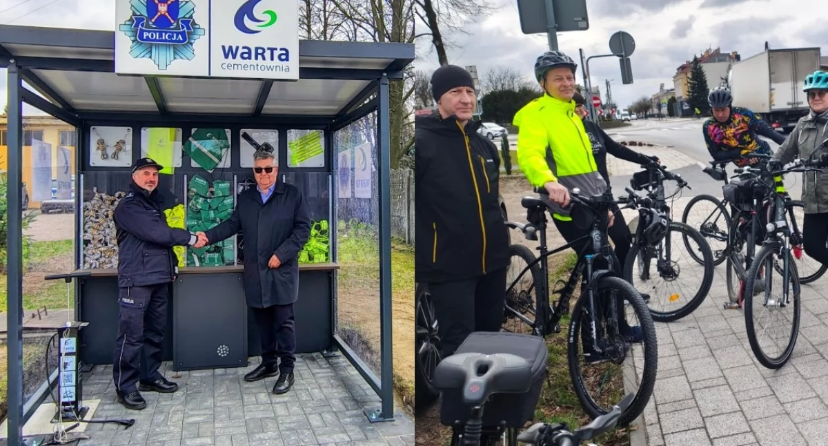Odblaskowy Punkt Rowerowy w Pajęcznie - to wspólna inicjatywa policji oraz Cementowni Warta 