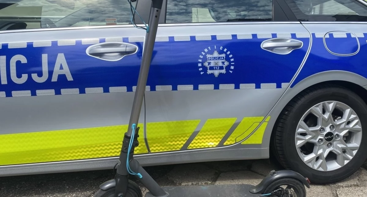 Pijany 19-latek na hulajnodze elektrycznej - mężczyzna został ukarany wysokim mandatem