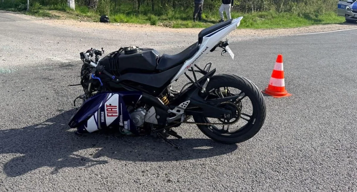 Wypadki w sezonie motocyklowym nie ustają: Kierowca jednośladu trafił do szpitala