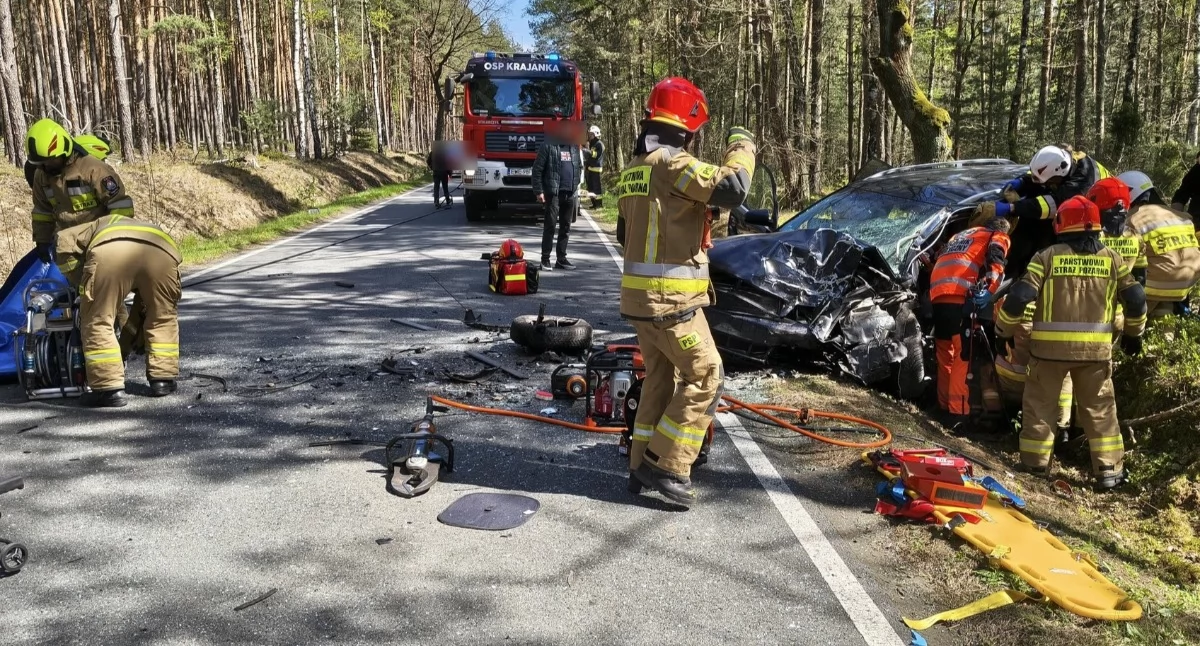 Poważny wypadek w powiecie wieruszowskim! Cztery osoby zostały poszkodowane