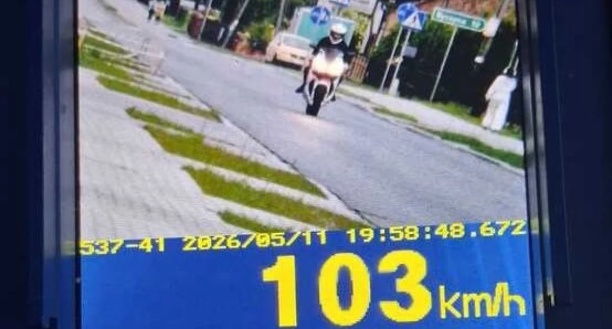 21-latek pędził motocyklem 103 km/h. Dostał 3000 zł mandatu