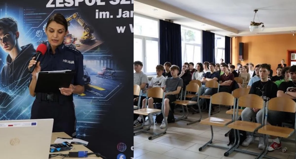 Prelekcja dla uczniów w Wieluniu - była mowa o handlu ludźmi oraz bezpiecznym podejmowaniu pracy 