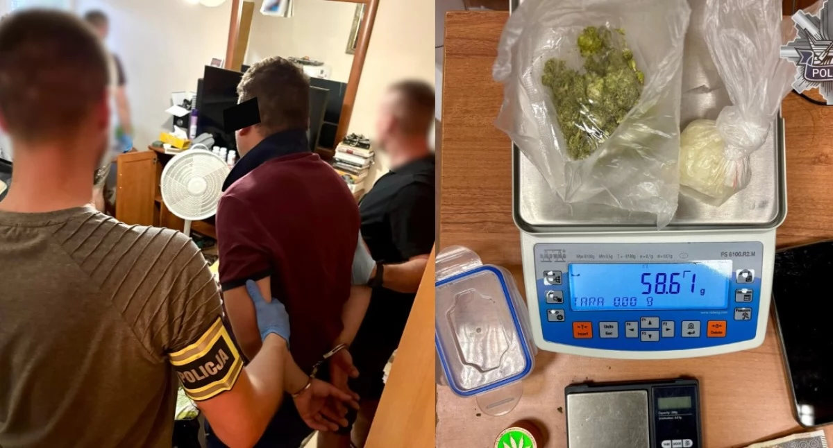 Ukrywał się przed policją... za firanką okna - poszukiwany mężczyzna miał przy sobie narkotyki 