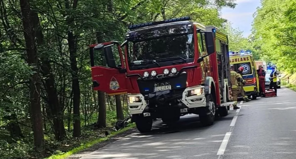 Auto dachowało i uderzyło w drzewo - kierowca odmówił badania alkomatem