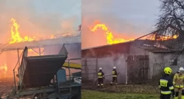 Pożar budynków gospodarczych - cztery osoby potrzebowały pomocy!