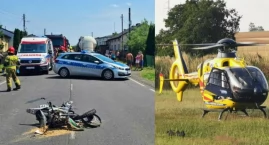 Poważny wypadek w powiecie radomszczańskim: 16-latek przetransportowany śmigłowcem do szpitala