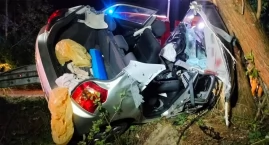 Auto rozbite na drzewie - pięciu nastolatków trafiło&hellip;