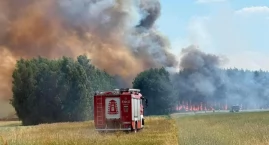 Poważny pożar w gminie Wróblew - spłonęły dwa hektar&hellip;