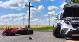 Kolejny wypadek pod Wieluniem. Ranny motocyklista