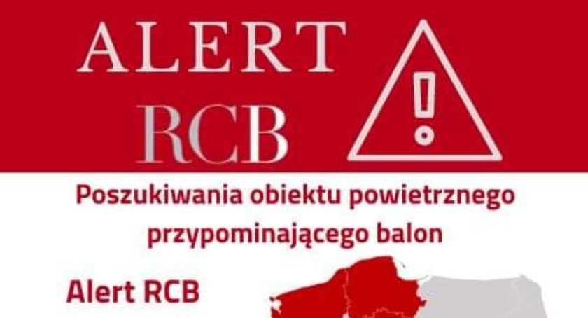 Trwają poszukiwania obiektu, przypominającego balon. RCB rozsyła SMS-ami alert