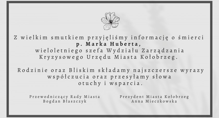 Kondolencje dla rodziny Marka Huberta