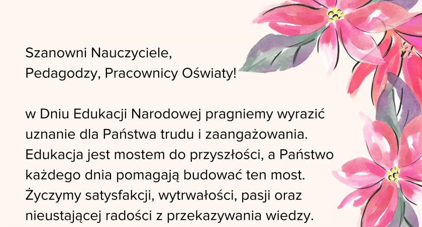 Życzenia z okazji Dnia Edukacji Narodowej