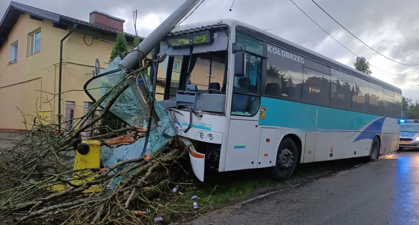 Prowadził autobus po spożyciu alkoholu. Uderzył w słup