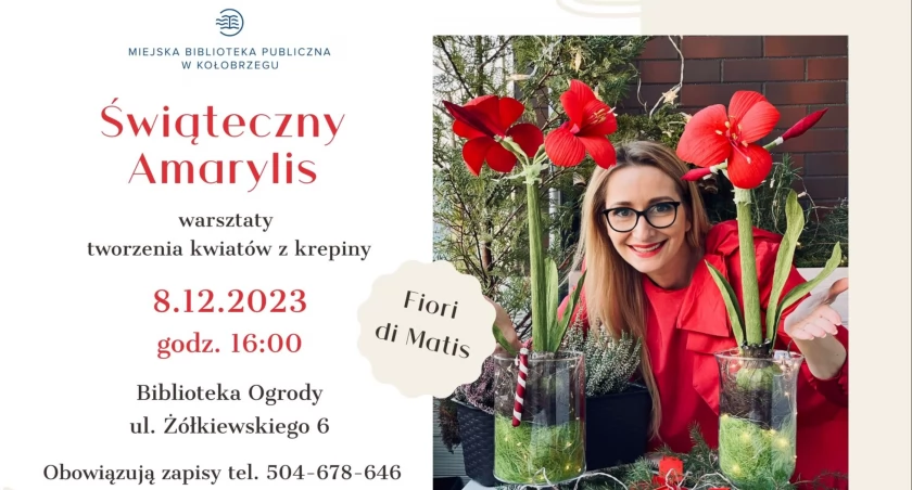 Świąteczny Amarylis czyli warsztaty tworzenia kwiatów z krepiny
