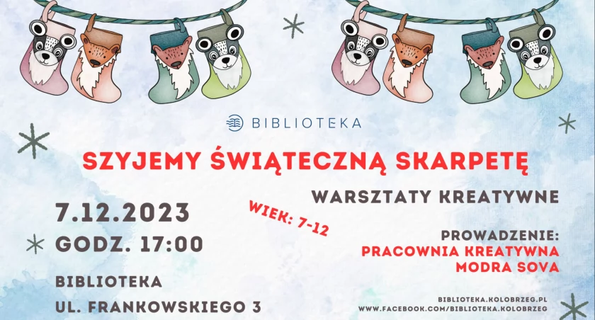Szyjemy świąteczną skarpetę. Warsztaty dla dzieci