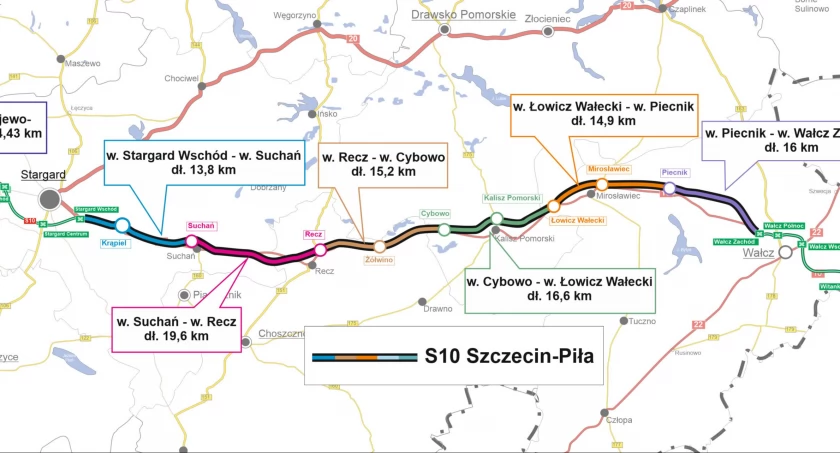 S10 Szczecin - Piła. 50 firm zainteresowanych realizacją ośmiu odcinków