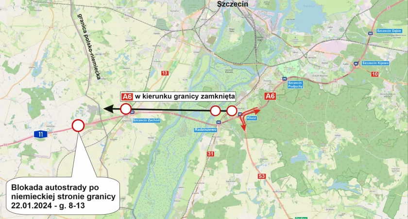 W poniedziałek utrudnienia na granicy. Niemieccy rolnicy zablokują autostradę w kierunku Berlina
