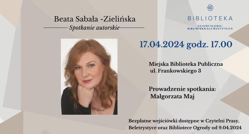 Beata Sabała-Zielińska gościem Miejskiej Biblioteki Publicznej