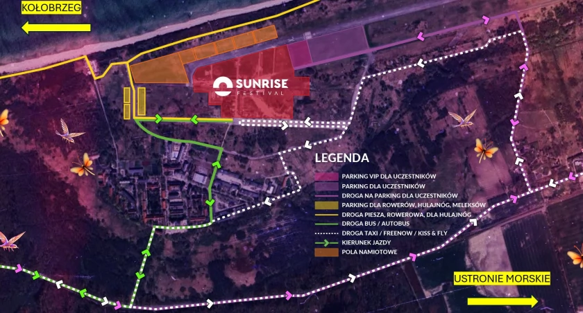 Sunrise Festival 2024. Mapa dojazdu na teren imprezy