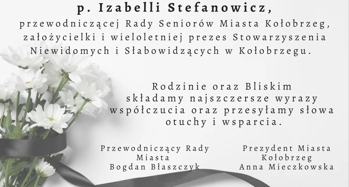 Łącząc się w żałobie i smutku...